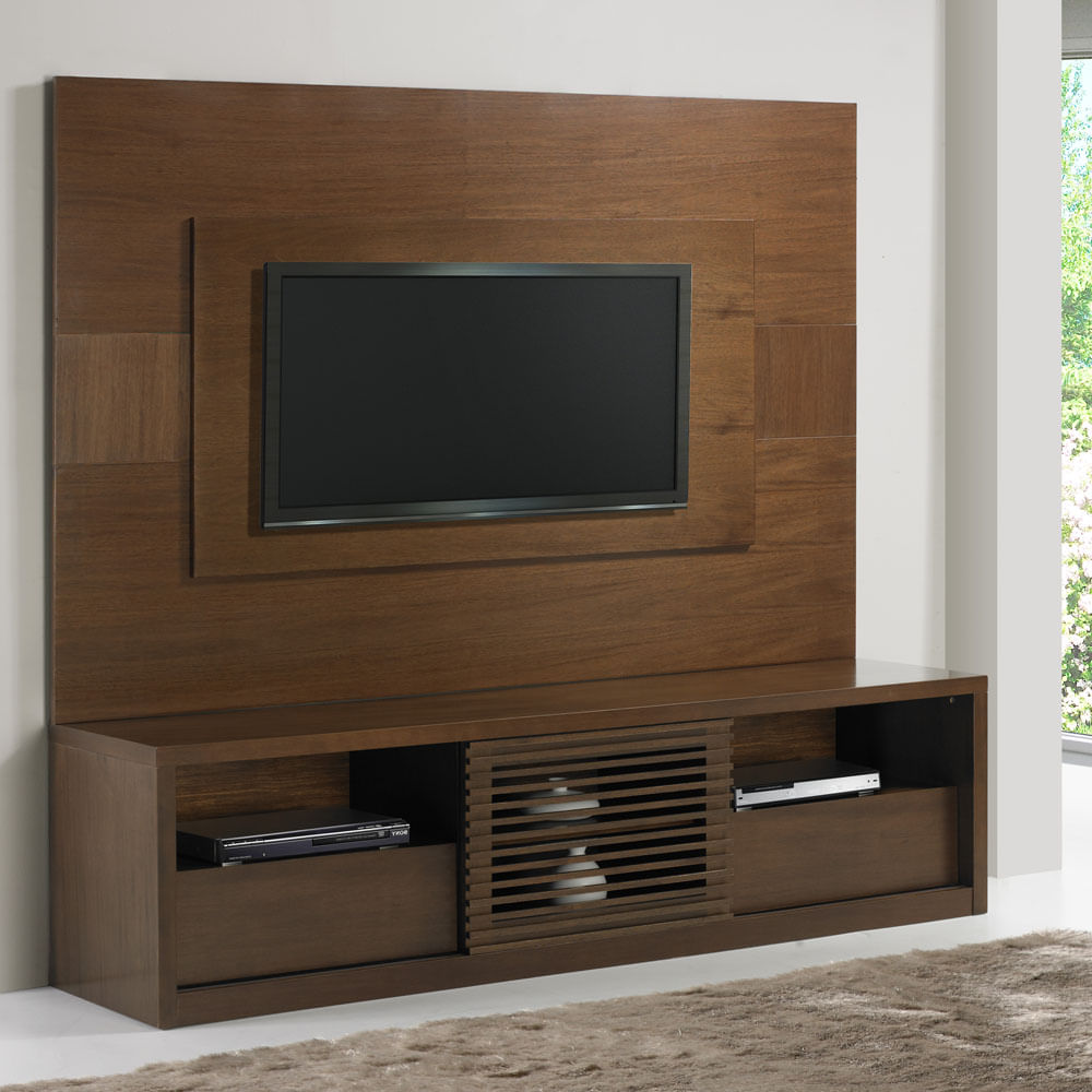 Rack Com Painel De Madeira Maci A Para Tv De At 50 Polegadas Rack Com Painel De Madeira Maci A Para Tv De At 50 Polegadas