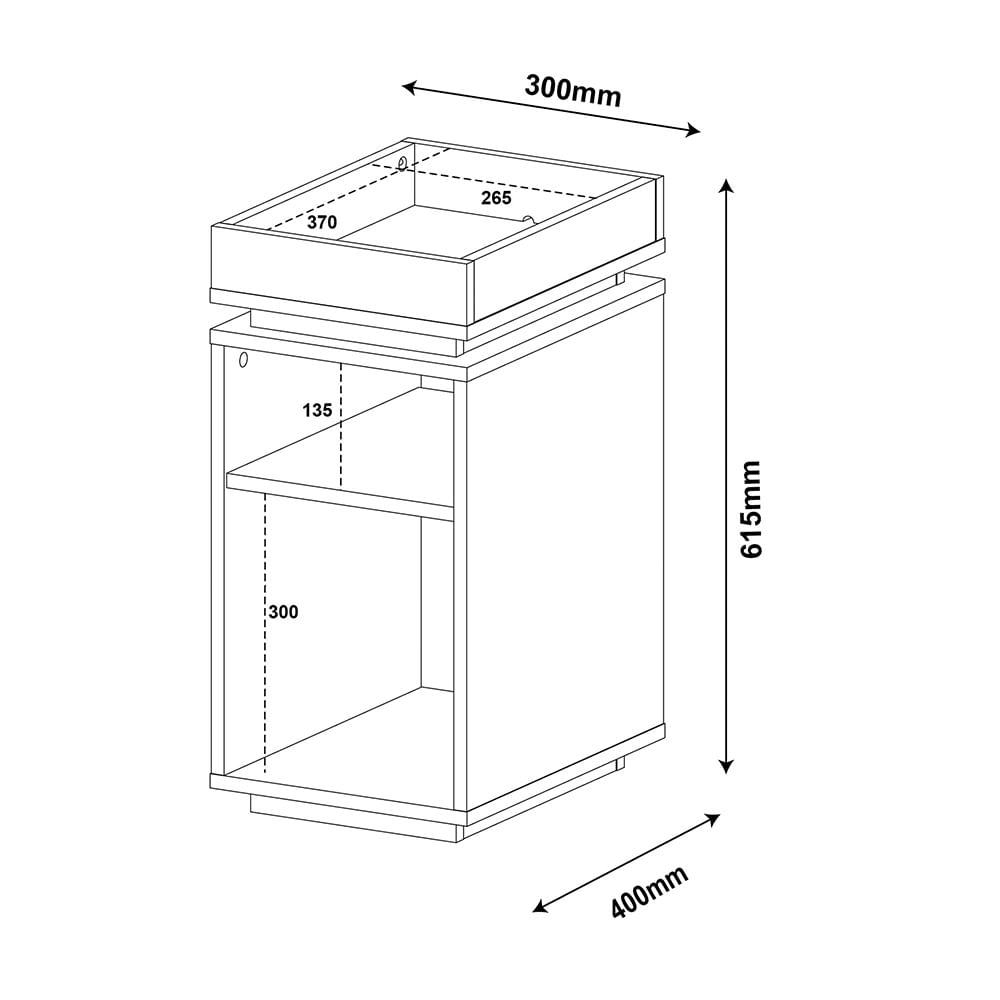 Mesa de apoio Lateral, Rústico, Polo - toqueacampainha